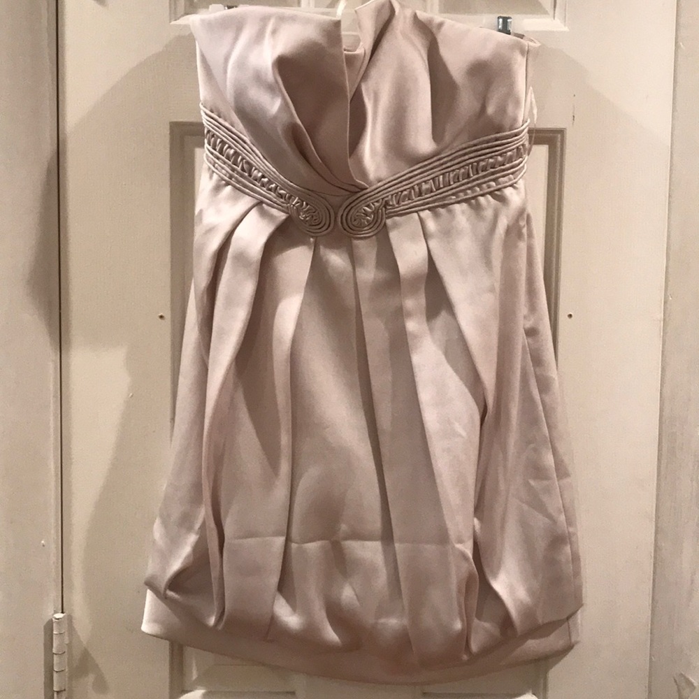Silk strapless bubble dress